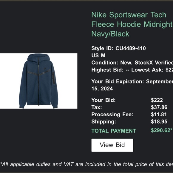 TECH FLEECE TOP DARK NAVY - Picture 3 of 3